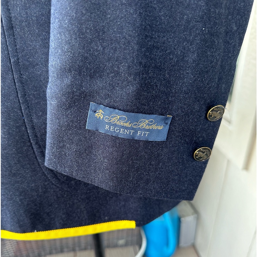 BROOKS BROTHERS 🐑 NWT Navy Wool Prep/Rowing Style 3 Button Blazer - Picture 13 of 16